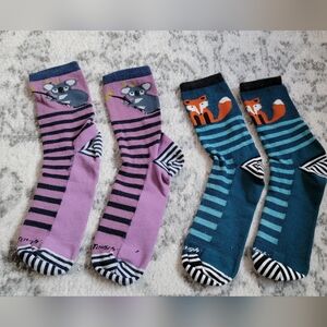 2 Pairs Darn Tough Socks Koala And Fox Print